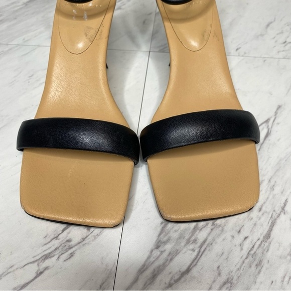 New! Marc Fisher Derine Black Leather Square Toe Heeled Sandal 7 1/2 - Picture 9 of 13